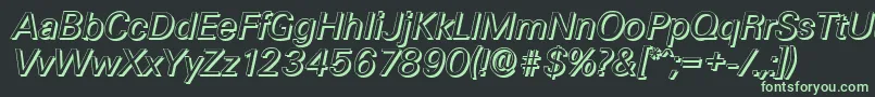 UltimateshadowItalic-fontti – vihreät fontit mustalla taustalla