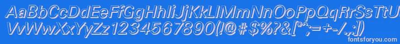 UltimateshadowItalic Font – Pink Fonts on Blue Background