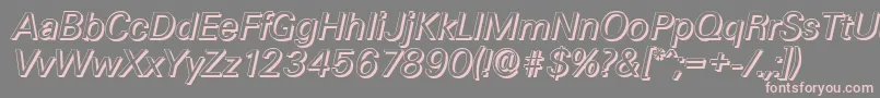 UltimateshadowItalic-fontti – vaaleanpunaiset fontit harmaalla taustalla