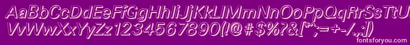 UltimateshadowItalic-fontti – vaaleanpunaiset fontit violetilla taustalla