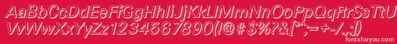Шрифт UltimateshadowItalic – розовые шрифты на красном фоне