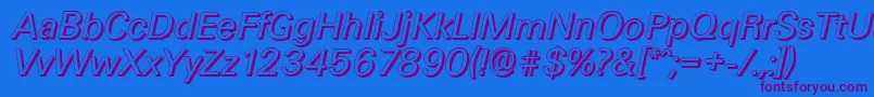 UltimateshadowItalic Font – Purple Fonts on Blue Background