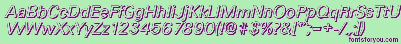 UltimateshadowItalic Font – Purple Fonts on Green Background