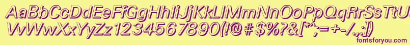 Шрифт UltimateshadowItalic – фиолетовые шрифты на жёлтом фоне