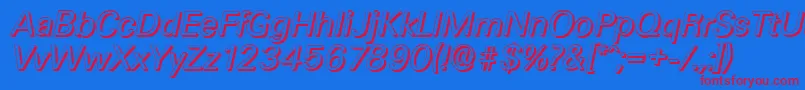 UltimateshadowItalic Font – Red Fonts on Blue Background