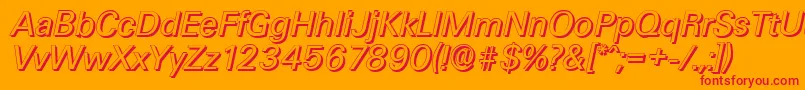 UltimateshadowItalic Font – Red Fonts on Orange Background