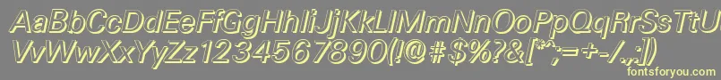 UltimateshadowItalic-fontti – keltaiset fontit harmaalla taustalla