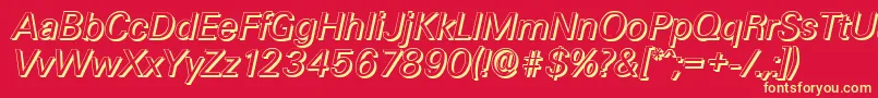 UltimateshadowItalic Font – Yellow Fonts on Red Background