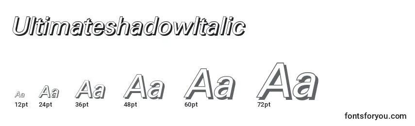 Размеры шрифта UltimateshadowItalic
