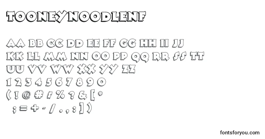 Schriftart Tooneynoodlenf (104642) – Alphabet, Zahlen, spezielle Symbole