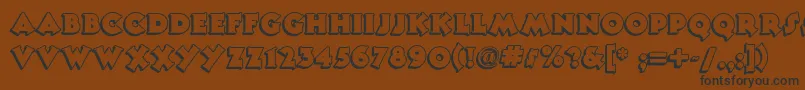 Tooneynoodlenf-Schriftart – Schwarze Schriften auf braunem Hintergrund