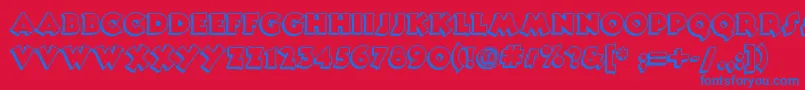 Tooneynoodlenf Font – Blue Fonts on Red Background