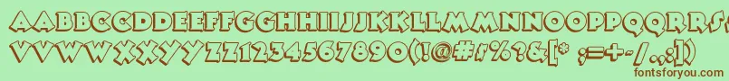 Tooneynoodlenf Font – Brown Fonts on Green Background