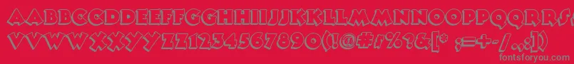 Tooneynoodlenf-Schriftart – Graue Schriften auf rotem Hintergrund