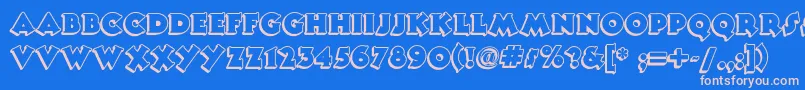 Tooneynoodlenf Font – Pink Fonts on Blue Background