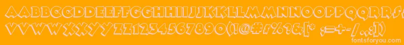 Tooneynoodlenf Font – Pink Fonts on Orange Background