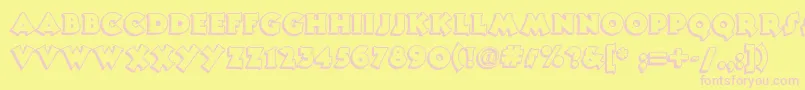 Tooneynoodlenf Font – Pink Fonts on Yellow Background