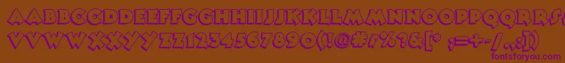 Tooneynoodlenf Font – Purple Fonts on Brown Background