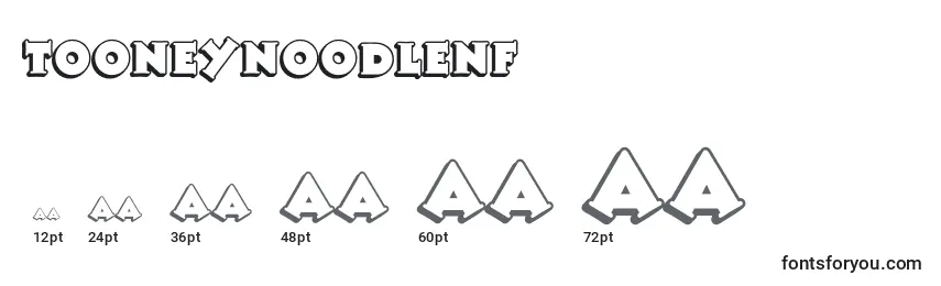 Размеры шрифта Tooneynoodlenf (104642)