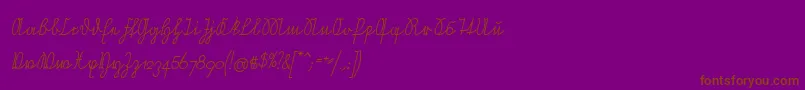 Шрифт NeueRudelskopfVerbundenSchraeg – коричневые шрифты на фиолетовом фоне