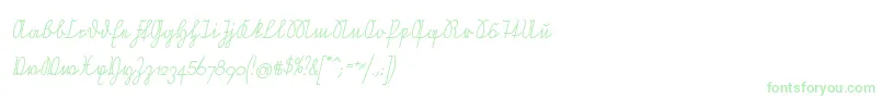 NeueRudelskopfVerbundenSchraeg Font – Green Fonts on White Background