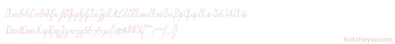 NeueRudelskopfVerbundenSchraeg Font – Pink Fonts on White Background