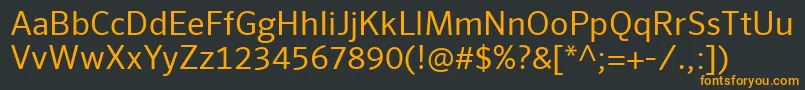 フォントSeroWebPro – 黒い背景にオレンジの文字