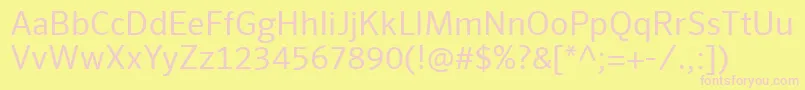 SeroWebPro-Schriftart – Rosa Schriften auf gelbem Hintergrund