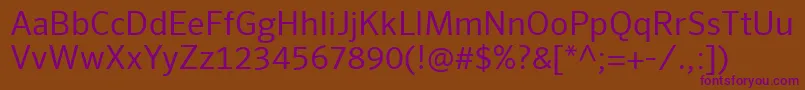 SeroWebPro-Schriftart – Violette Schriften auf braunem Hintergrund