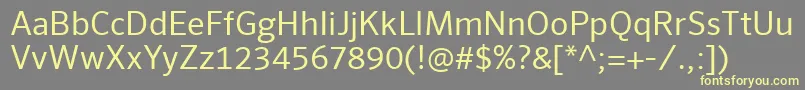SeroWebPro-Schriftart – Gelbe Schriften auf grauem Hintergrund
