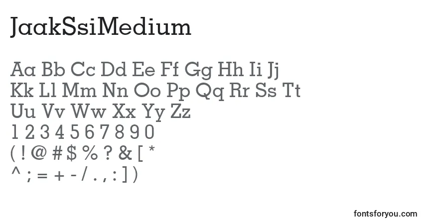 A fonte JaakSsiMedium – alfabeto, números, caracteres especiais