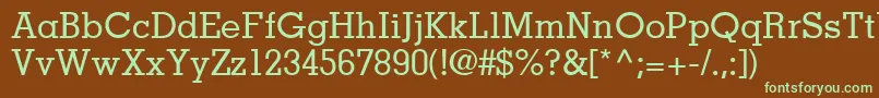 Шрифт JaakSsiMedium – зелёные шрифты на коричневом фоне