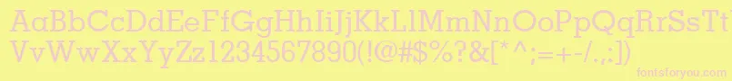 JaakSsiMedium-fontti – vaaleanpunaiset fontit keltaisella taustalla
