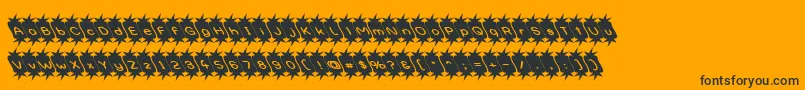 Optipess-Schriftart – Schwarze Schriften auf orangefarbenem Hintergrund