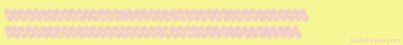 Optipess-fontti – vaaleanpunaiset fontit keltaisella taustalla