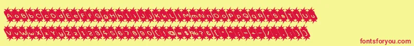 Optipess-Schriftart – Rote Schriften auf gelbem Hintergrund