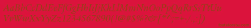 LegacySerifItcBookItalic Font – Brown Fonts on Red Background