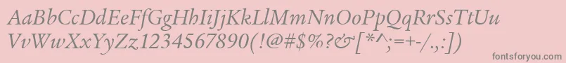 fuente LegacySerifItcBookItalic – Fuentes Grises Sobre Fondo Rosa