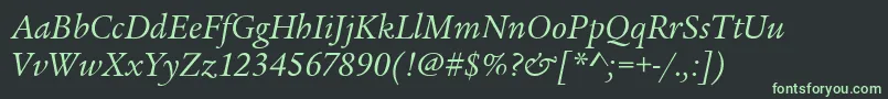 Шрифт LegacySerifItcBookItalic – зелёные шрифты на чёрном фоне