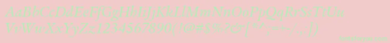 LegacySerifItcBookItalic-Schriftart – Grüne Schriften auf rosa Hintergrund
