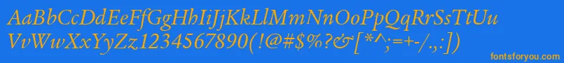 fuente LegacySerifItcBookItalic – Fuentes Naranjas Sobre Fondo Azul
