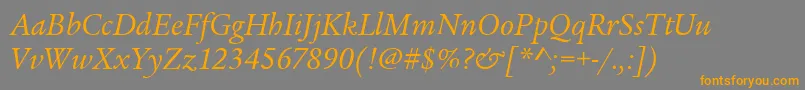 LegacySerifItcBookItalic Font – Orange Fonts on Gray Background