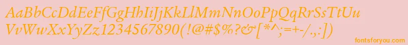 fuente LegacySerifItcBookItalic – Fuentes Naranjas Sobre Fondo Rosa