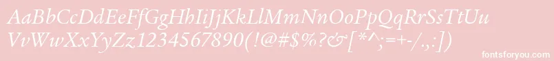 フォントLegacySerifItcBookItalic – ピンクの背景に白い文字