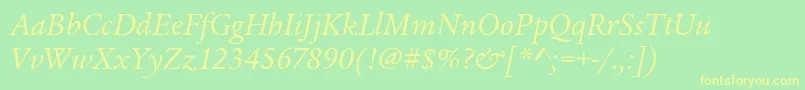 LegacySerifItcBookItalic Font – Yellow Fonts on Green Background
