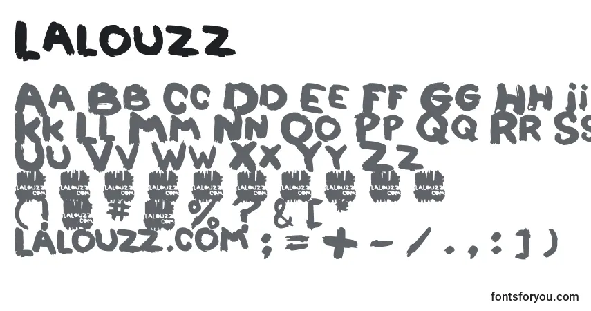 A fonte Lalouzz – alfabeto, números, caracteres especiais