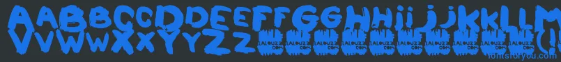 Lalouzz Font – Blue Fonts on Black Background