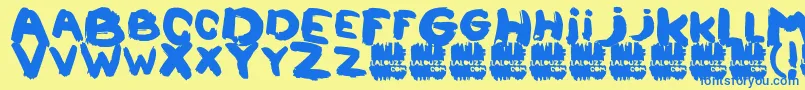 Lalouzz Font – Blue Fonts on Yellow Background
