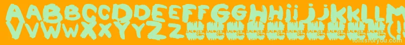 Lalouzz Font – Green Fonts on Orange Background