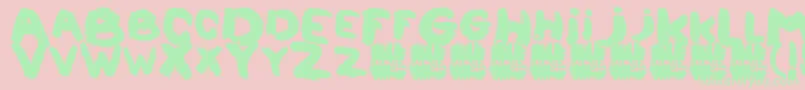 Lalouzz-Schriftart – Grüne Schriften auf rosa Hintergrund